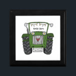 Personalised Green Tractor Farm Wedding Bridesmaid Gift Box<br><div class="desc">A tractor country farm wedding gift which can be personalised.
If you would like to change the size or font please click on the edit button to customise further.
The bunting in the tractor is in a subtle cream and white.</div>