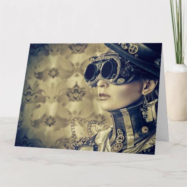 Personalised Greeting Card - Steampunk Art 'Look' (Front)