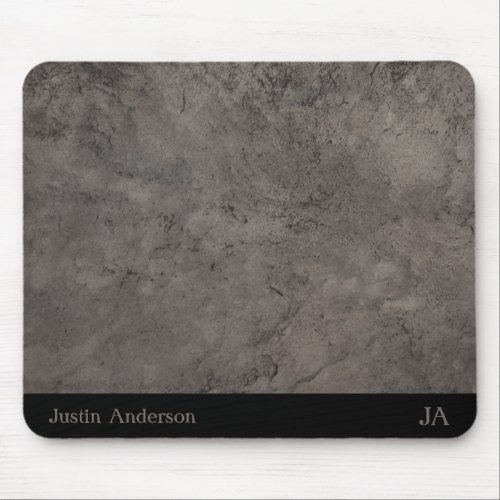 Personalised Grey Leather Mouse Mat with Initials