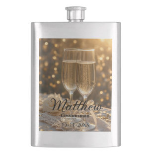 Personalised Groomsman Flask Custom Name & date