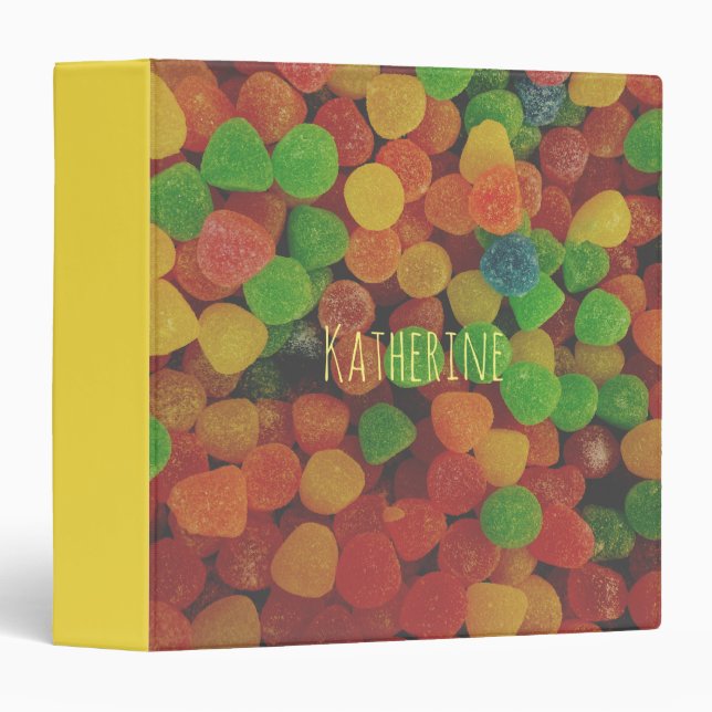 Personalised Gumdrops Candy 3 Ring Binder (Front/Spine)