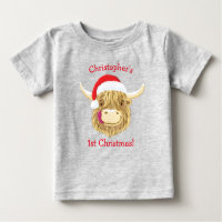 Personalised Hamish Highland Cow First Christmas