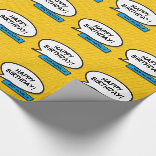 Personalised HAPPY BIRTHDAY Comic Book Pop Art Wrapping Paper