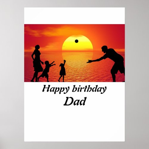 Personalised happy birthday Dad Photo  Poster