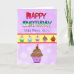 Personalised Happy Birthday to you Card<br><div class="desc">Happy Birthday to you Card purple,  red and yellow girl's or women's birthday card.  Add the birthday girl's  name in the personalize area.</div>
