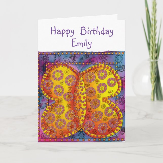 Personalised Happy Butterfly Birthday Card (Front)