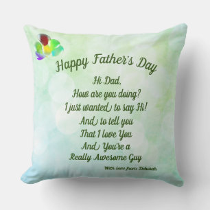 Personalised Happy Father’s Day Throw Pillow