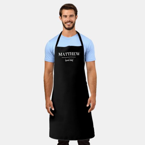 Personalised Head Chef Script Name Fathers Day  A Apron