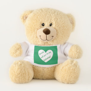Personalised heart on Kelly green Valentine's Teddy Bear