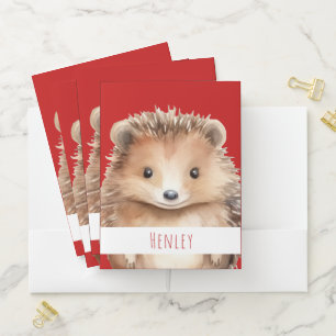 Personalised Hedgehog Pocket Folder