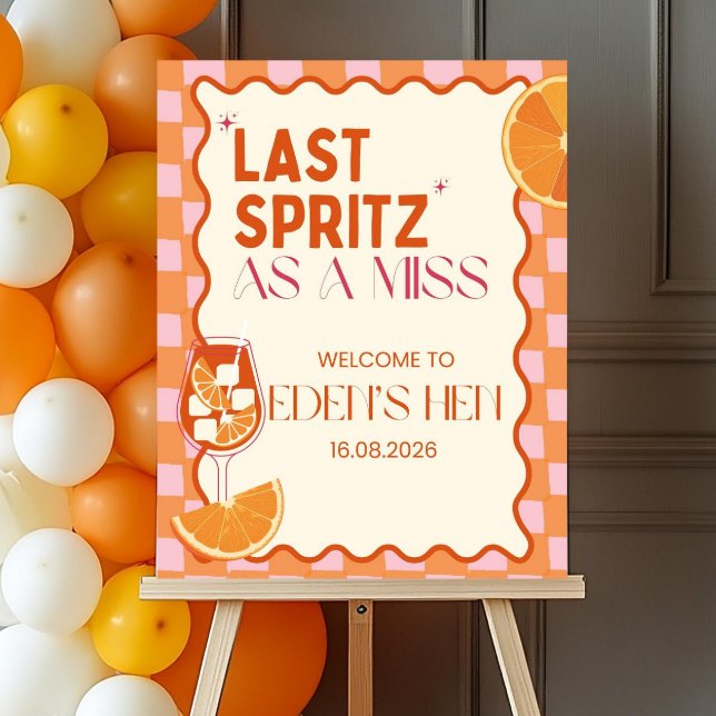 Personalised Hen Party Welcome Sign | Aperol Sprit (Creator Uploaded)