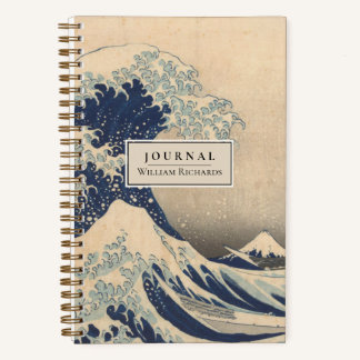 Personalised Hokusai Great Wave Dotted Journal