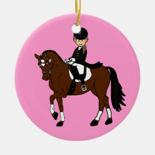 Personalised Horse and Rider Dressage Accessory Ceramic Ornament
