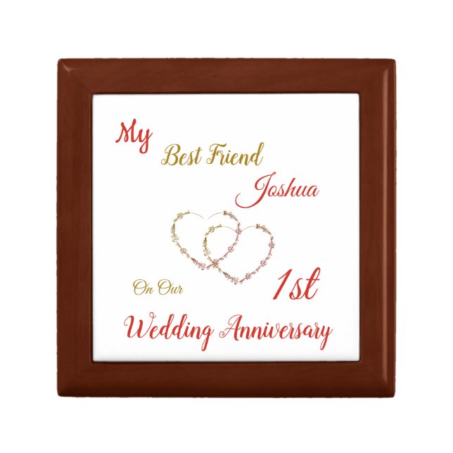 Personalised Husband 1st Anniversary Gift Box (Front)