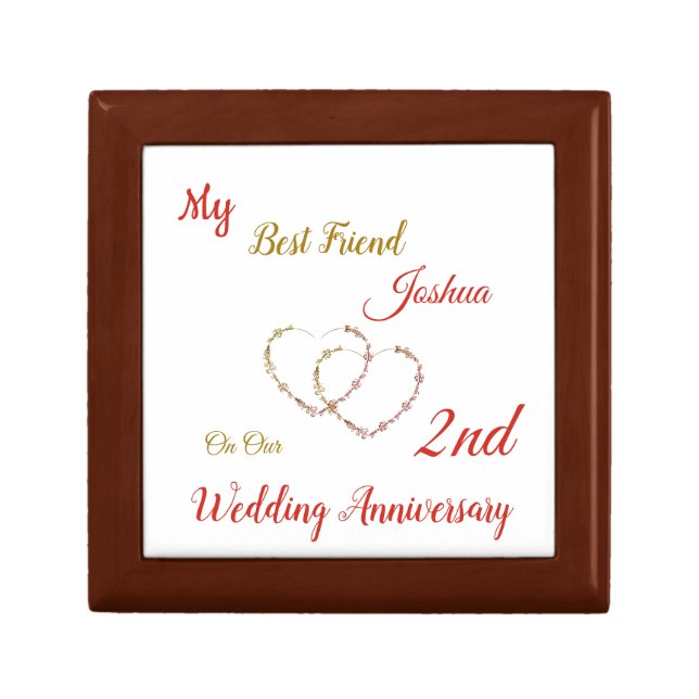 Personalised Husband 2nd Anniversary Gift Box (Front)