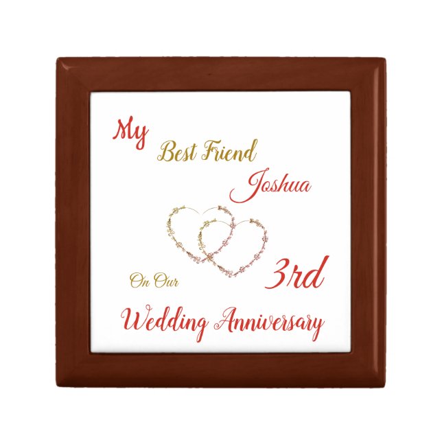 Personalised Husband 3rd Anniversary Gift Box (Front)