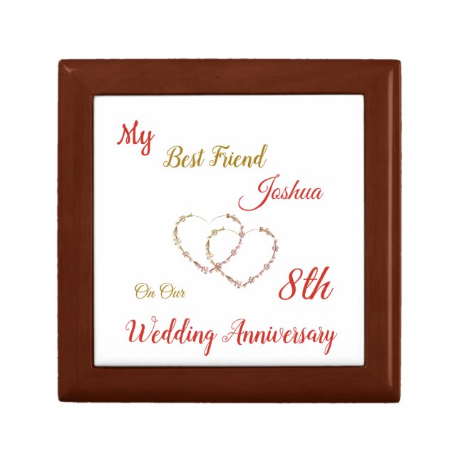 Personalised Husband 8th Anniversary Gift Box (Front)