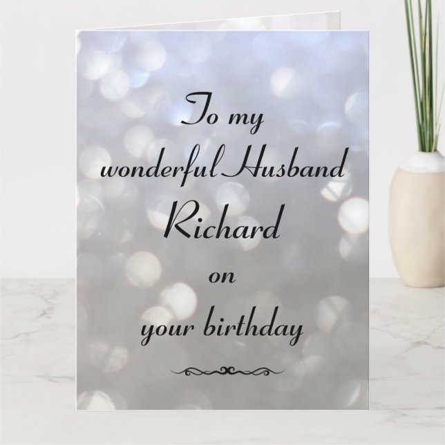 Personalised Husband Birthday Card (Front)