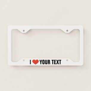 Personalised I Love License Plate Frame