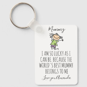 Personalised I Love Mummy from Daughter, Keychain