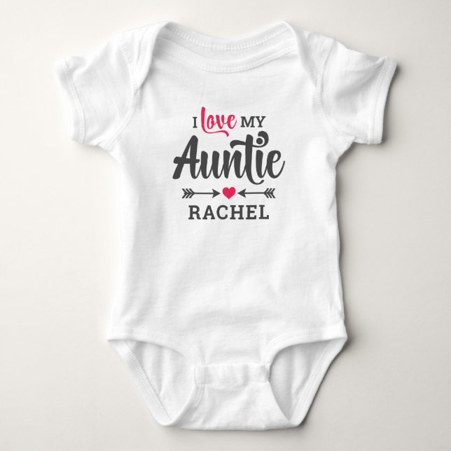 Personalised I Love My Auntie Baby Bodysuit (Front)