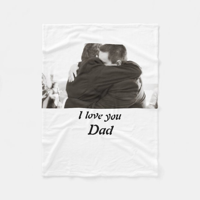 Personalised I Love you Dad Photo  Fleece Blanket (Front)