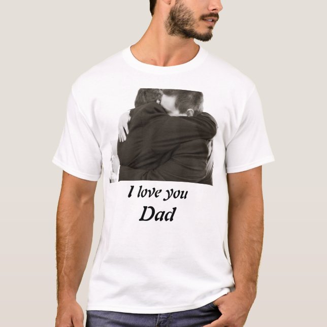 Personalised I Love you Dad Photo Throw Pillow T-Shirt (Front)