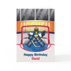 Personalised Ice Hockey Birthday Card