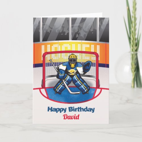 Personalised Ice Hockey Birthday Card