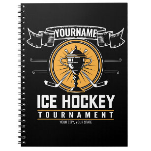 Personalised Ice Hockey Trophy Player Team Game Notebook