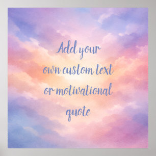Personalised Inspirational Quote – Pastel Sky Poster