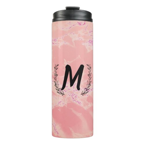 Personalised Insulated Pink Marble Drink Bottle