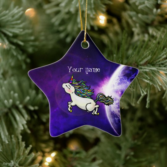 personalised inter galactic space unicorn ceramic ornament zazzle com zazzle