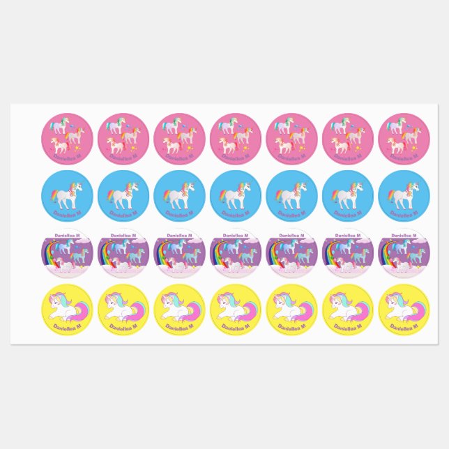 Personalised Iron On Unicorn Labels (Sheet)