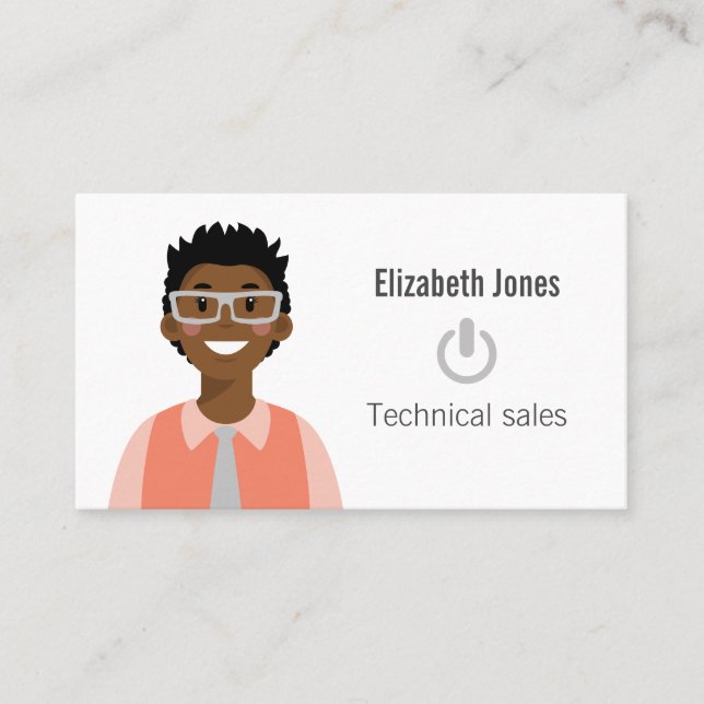 Personalised IT Avatar Business Card (Front)