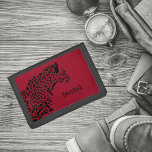 Personalised Jaguar Kids Trifold Wallet<br><div class="desc">A stunning monogrammed jaguar wallet in  bold red and black. A great gift for a nephew or grandson.</div>