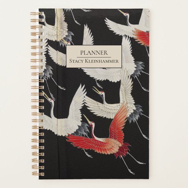 Personalised Japanese Cranes Planner (Front)