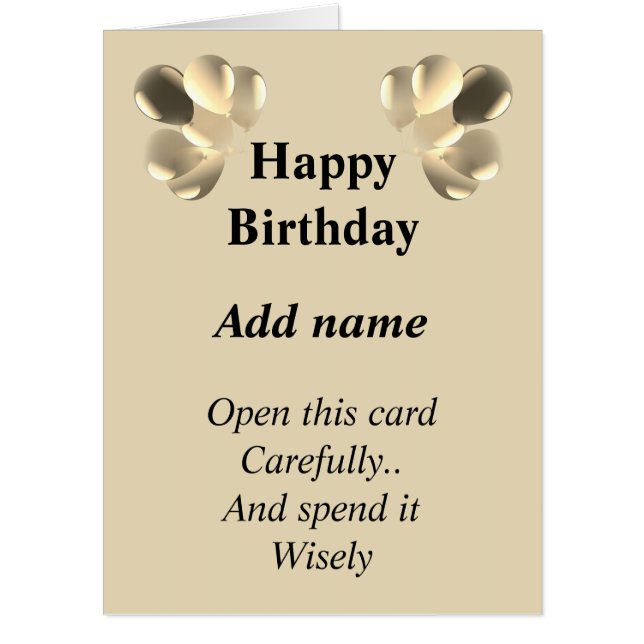 Personalised joke funny birthday card (Front)