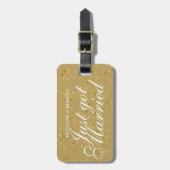 Personalised Just Got Married Gold Dust Confetti Luggage Tag (Front Vertical)