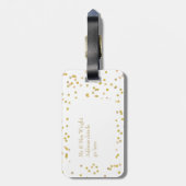 Personalised Just Got Married Gold Dust Confetti Luggage Tag (Back Vertical)