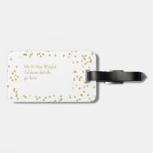 Personalised Just Got Married Gold Dust Confetti Luggage Tag (Back Horizontal)