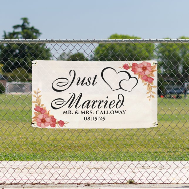 personalised Just Married Car Banner (Insitu)