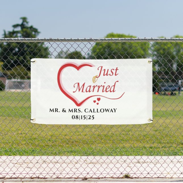 personalised Just Married Car Banner (Insitu)