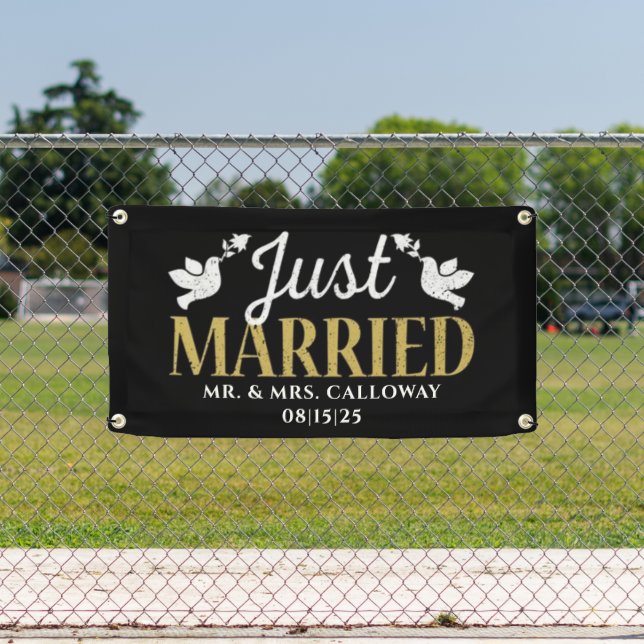 personalised Just Married Car Banner (Insitu)