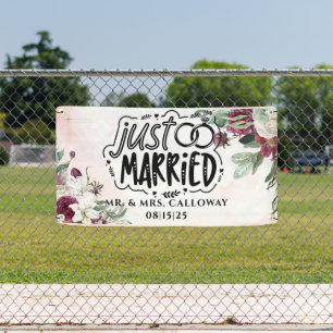 personalised Just Married Car Banner
