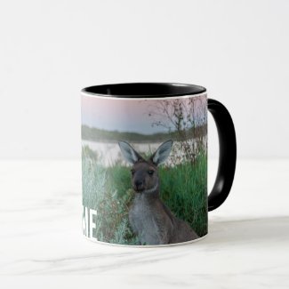 Personalised Kangaroo Sunset Lake Australia  Mug