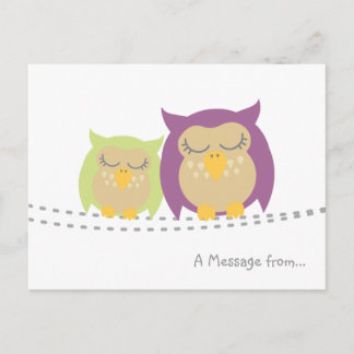 Personalised Kawaii Owl Postcard