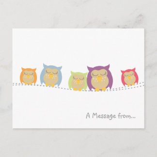 Personalised Kawaii Owl Postcard