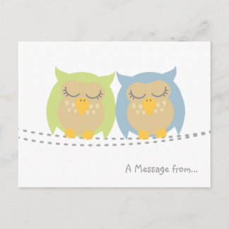 Personalised Kawaii Owl Postcard