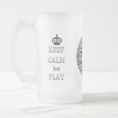 Personalised Keep Calm And Play Golf Theme Frosted Glass Beer Mug